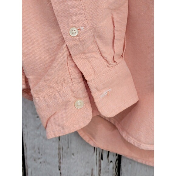 CLD Men's Medium Ralph Lauren Light Orange Spring Cotton Dress Shirt Button Down - Picture 4 of 9